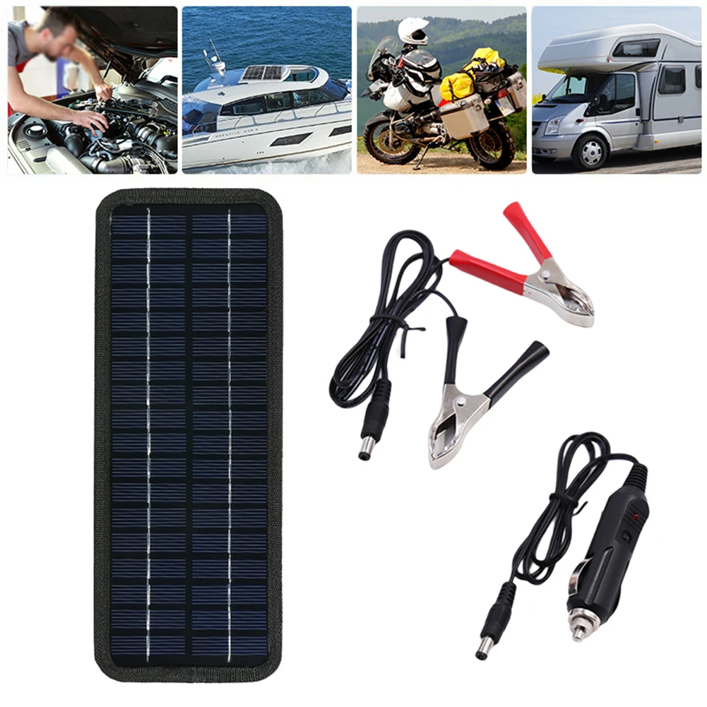 Efficient Battery Charger 12V Solar Charger Road Trip Built-in Blocking Diode High Solar Efficiency Power Output 12W