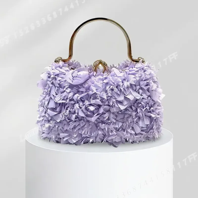 for Handmade Flower Premium Handbag European American Fashion Women Light Luxury Not Sold Individually