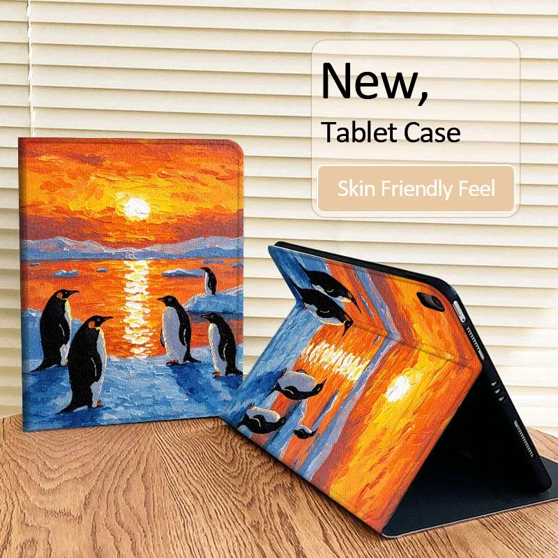 كارتون البطريق لطيف لباد برو اير ميني 1 2 3 4 5 6 7 7th 8th 9th 10th 11th 10.2 9.7 10.5 10.9 11 12.9 حافظة كمبيوتر لوحي