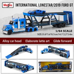 Maisto 1:64 MACK Anthem 2019 FORD LoneStar Transport Casting Manufacturing Trailer Model Simulation Model Alloy Car Collection