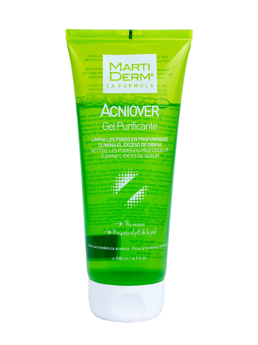 Martiderm acniover cleanser gel purifying 200 ml-face clean and fat free