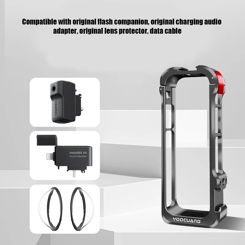 

Multi-functional Extension Frame For Insta360 X4 Metal Rabbit Cage Protective Frame For Insta360 X4 Sports Camera Accessories