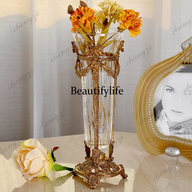European American style, flower arrangement vase, home accessories, desktop ornaments, high-end luxury flower utensils