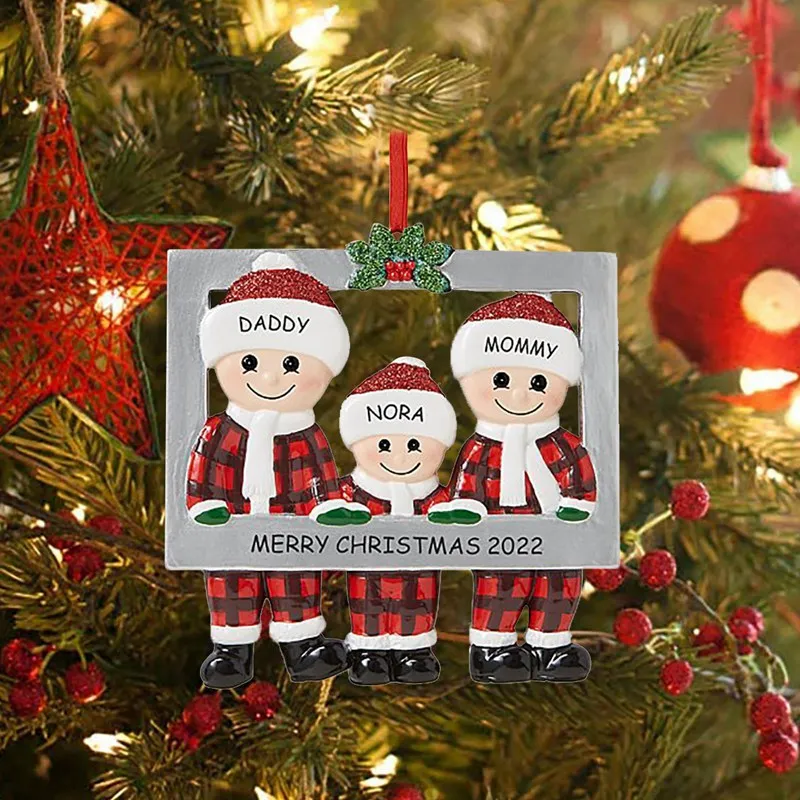 2024 Christmas Decor for Home DIY Personalized Family Santa Claus Chirstmas Tree Hanging Ornaments Pendant New Year Gift Navidad