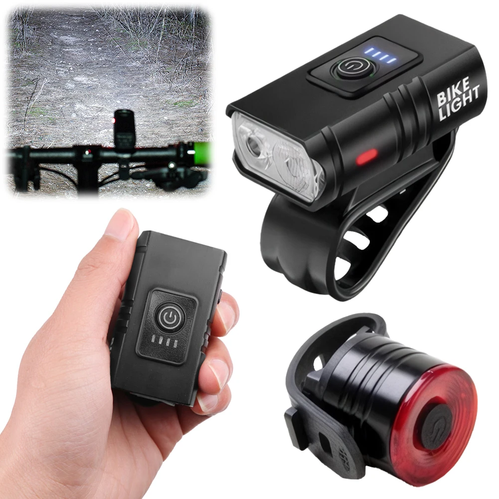 Outdoor Power Meter Bike - LED自転車ハンドルバー懐中電灯、USB充電式、テールライト付き、屋外用自転車ヘッドライト、IP44防水、夜間走行用電力表示機能付き
