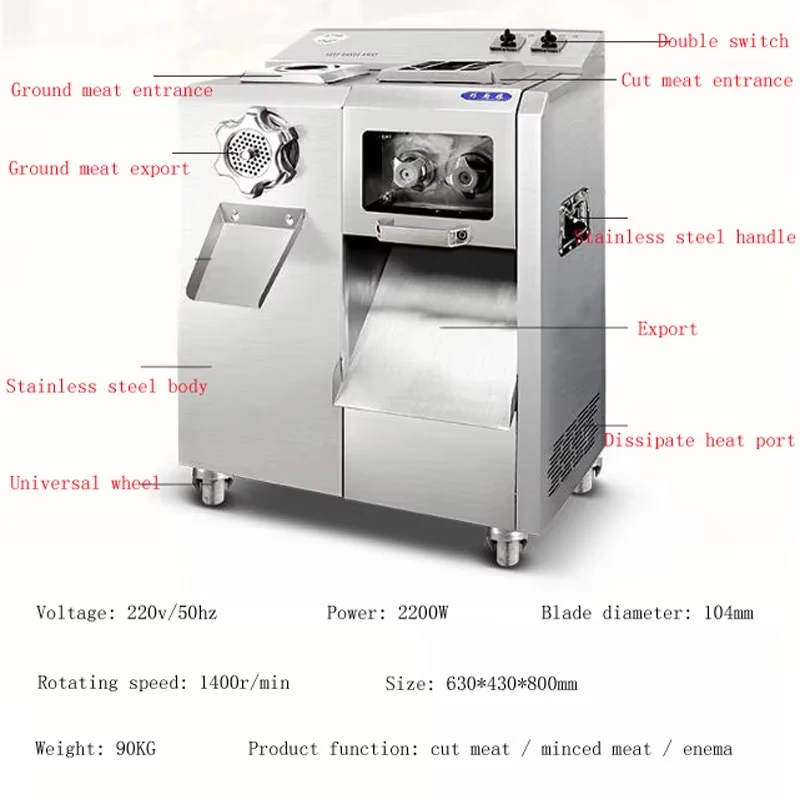 Commercial Use Multi Functional Meat Slicer Cutting Machine Stainless Steel Electric Vegetable Pork Mutton Bone Saw Meat Cutter