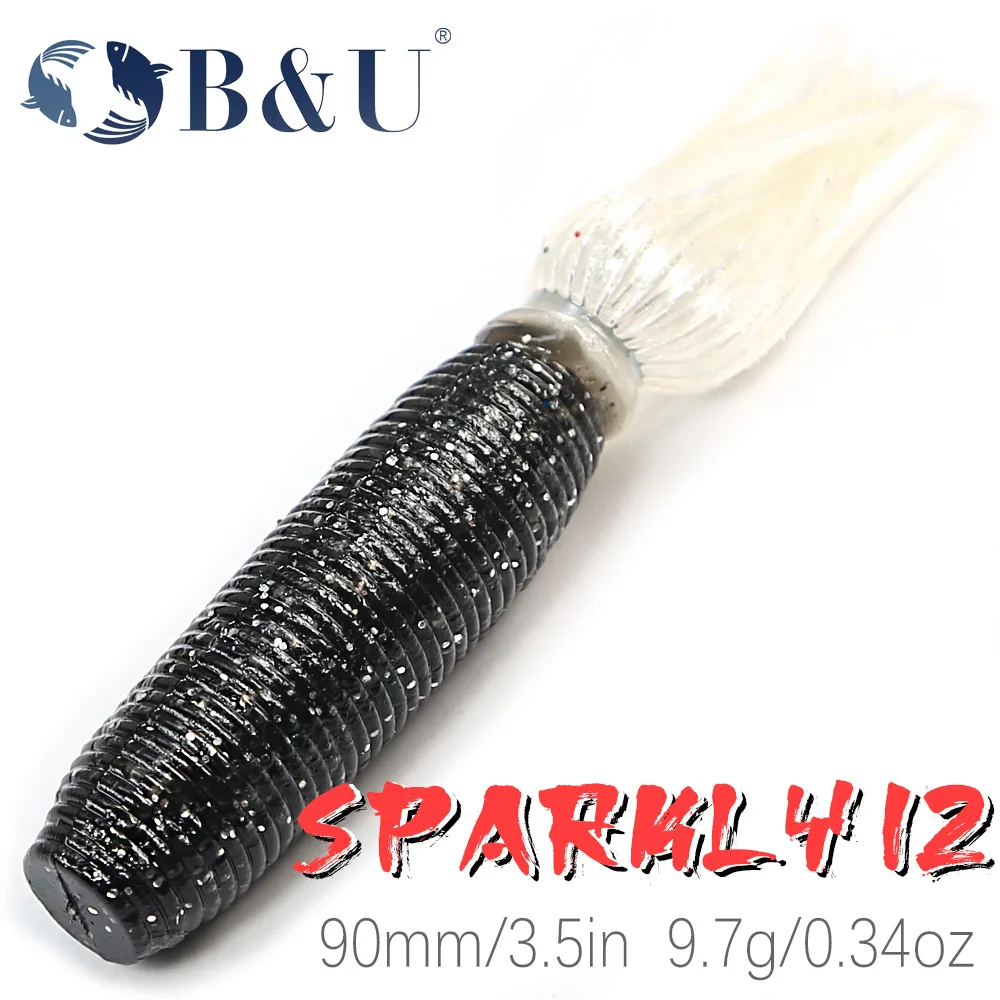 

B&U 3pcs Soft Lure 9.7g 90mm Swimbait Fishing Lure Saltwater/Freshwater Fishing Bait Bass Pike Aritificial Silicone Bait