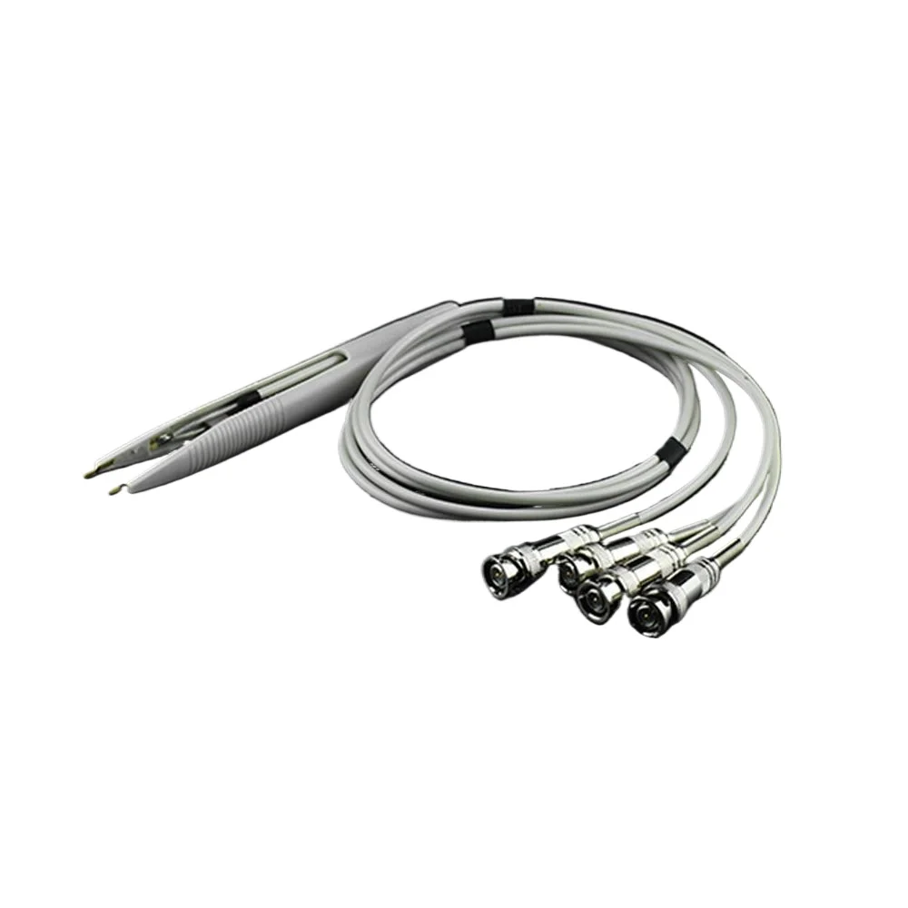 Professional SMD Kelvin Test Clip with 4 BNC Test Tweezer Probe Leads Cable for LCR Meter DMM