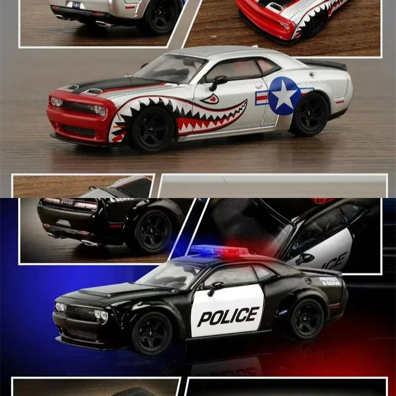 

**Предзаказ** Fine Works64 1:64 Hellcats Shark / Полицейская автомобильная краска Limited499 Литая под давлением модель автомобиля