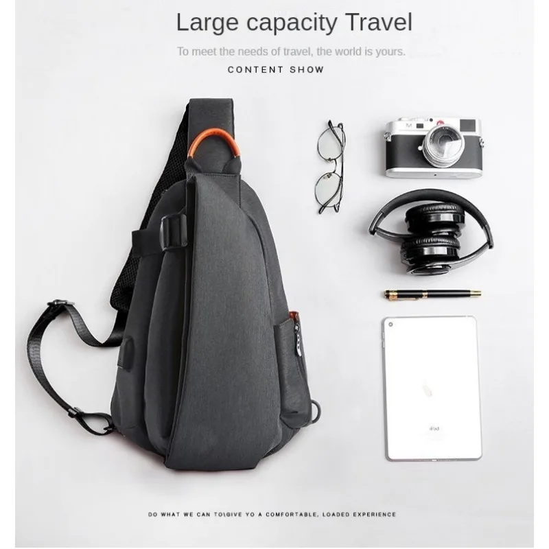 Multilayer Sports Chest Bag for Men, Functional Backpack, Shoulder Bag, Leisure Commuter, Crossbody Bag, Fashion