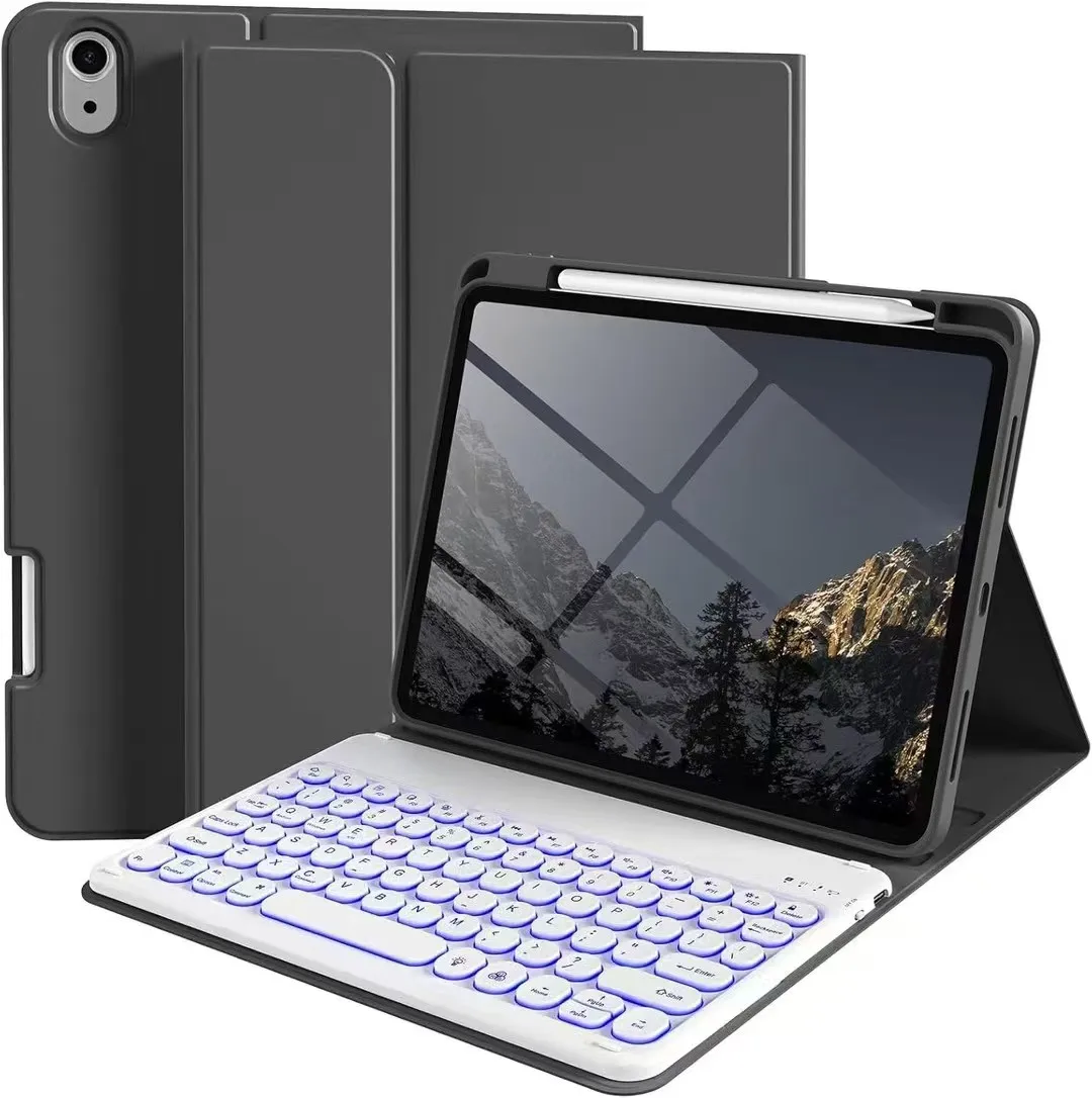 

Чехол из искусственной кожи для планшета iPad A16 2025, 11 дюймов, с подставкой и клавиатурой с подсветкой, для iPad 11-го поколения A16 Funda