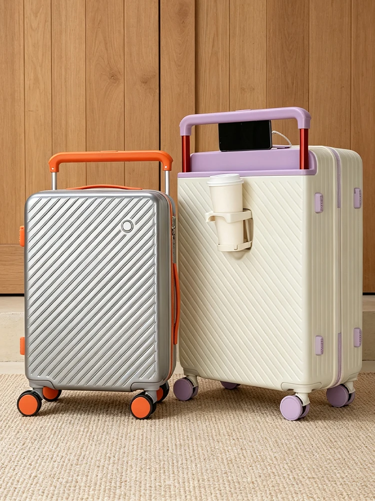 2026 New Simple Wide Pull Rod Luggage 20 Inch Boarding Box Password Box Silent Universal Wheel Travel Suitcase Robust