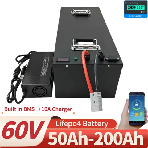 20S 60V 50Ah 80Ah 100Ah 120Ah 150Ah 180Ah 200Ah Lifepo4 Battery for 3000W 6000W Backup Power Hybrid Solar System EV Tricycle