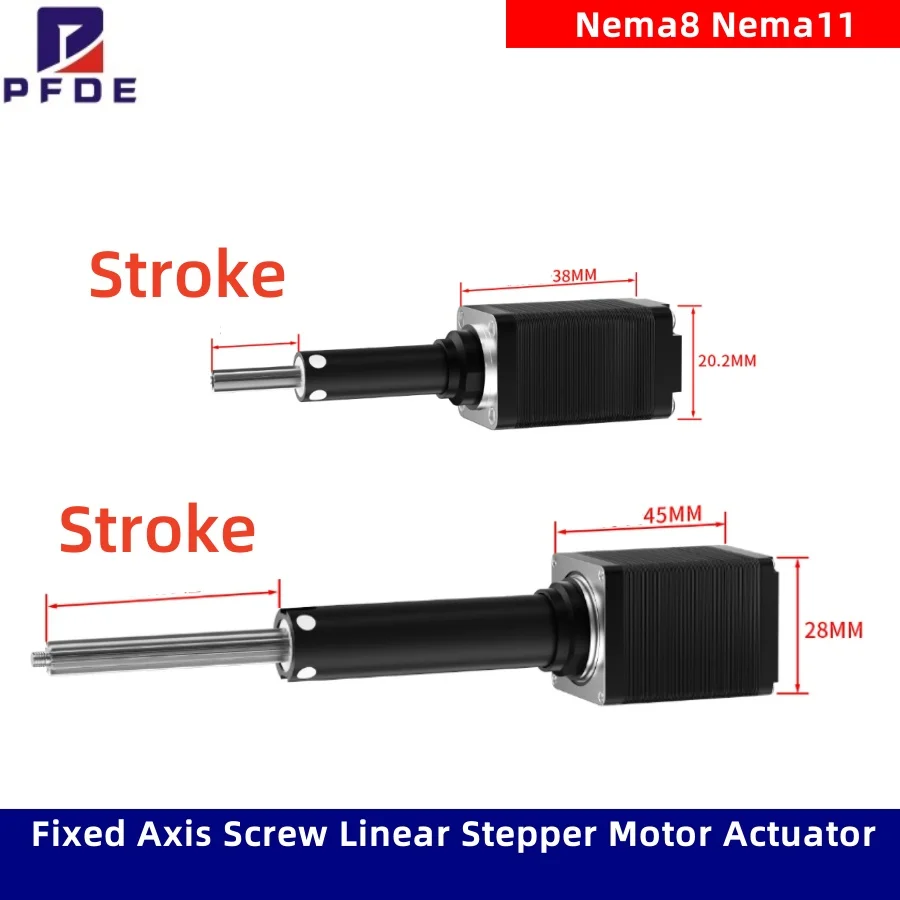Nema8 Nema11 Fixed Axis Screw Linear Stepper Motor Actuator, Telescopic Mminiature Electric Cylinder with DM420 Sliding Actuator