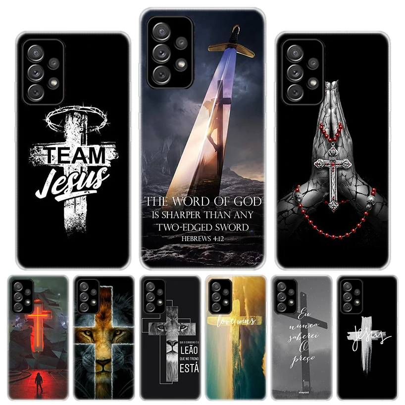 God Jesus Pray Cross Silicon Call Phone Case For Samsung Galaxy A52 A51 A50S A42 A32 A22 A12 A02S A30S A20S A10S A41 A31 A21S A4