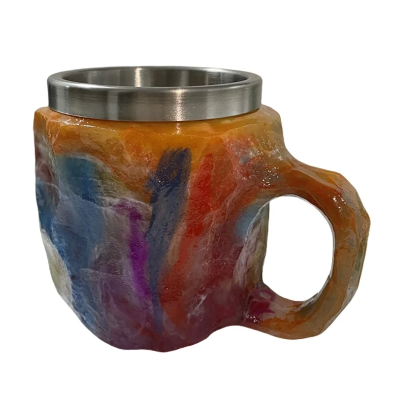 

Colorful Crystal Mineral Coffee Mug Resin Drinkware for Hot and Cold Beverages