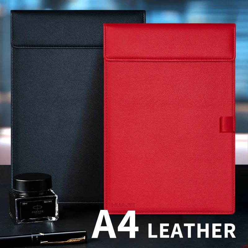 Huajie 1 لوح قص مغناطيسي من جلد البولي يوريثان عالي الجودة مقاس A4 - لوح كتابة بحجم قياسي بسمك 5 مم مع حزام مغناطيسي آمن للمكتب والمؤتمرات والاستخدام المنزلي (أسود/أحمر)، أدوات مكتبية |   المظهر المهني |   إغلاق مغناطيسي