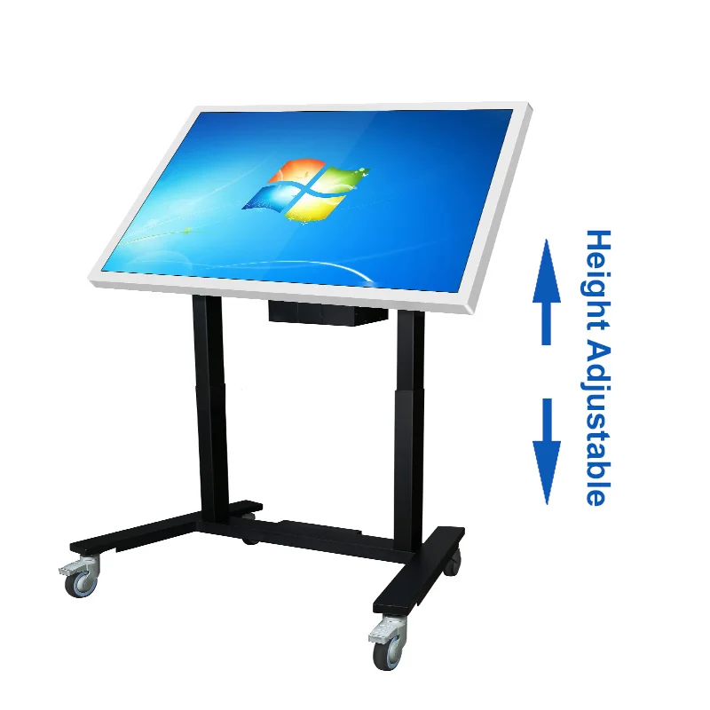 Heavy Duty Steel Motorized Lift TV Floor Stand with 90 Degree Tilt for 42-75