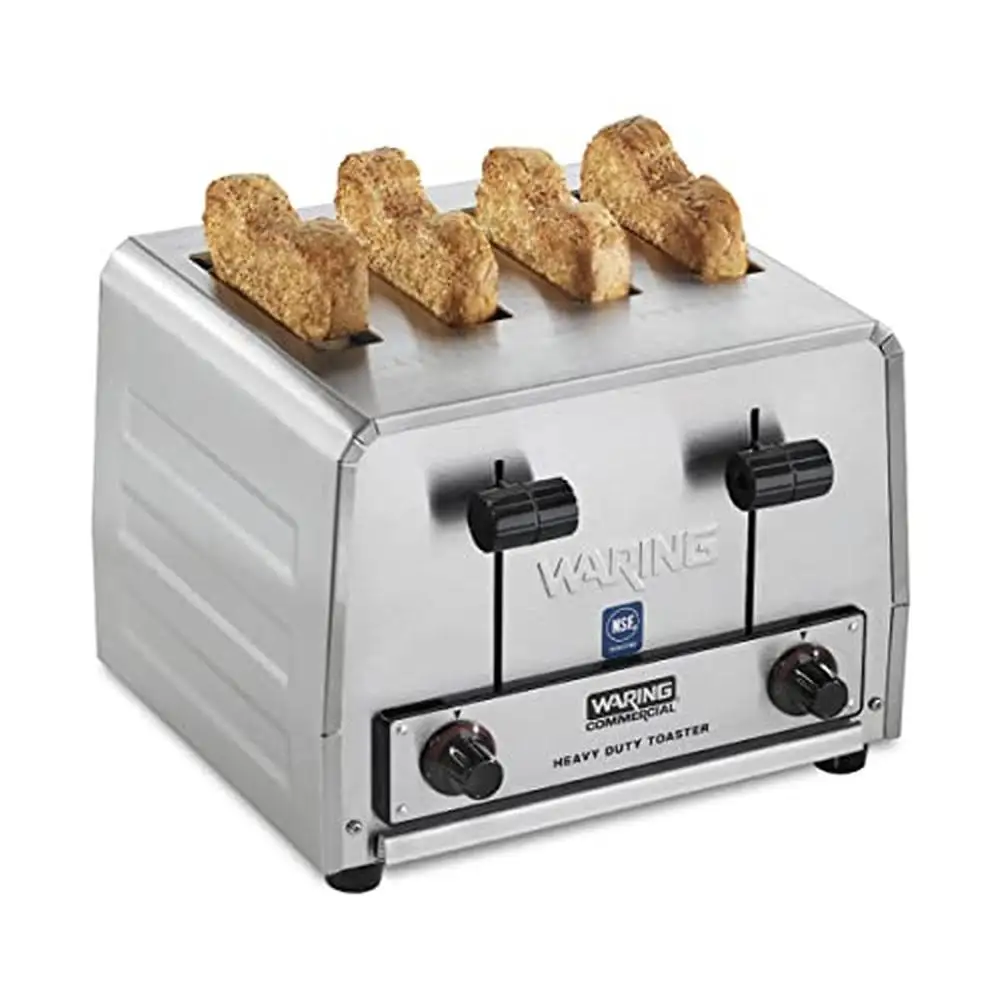 Commercial Pop-Up Toaster Heavy Duty 4-Slice Stainless Steel Electronic Browning Control NSF Certified 2200W Bagel & Bread Use