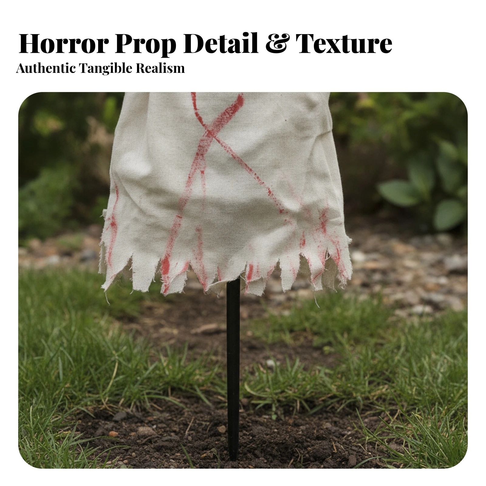 Zombie Yard Decoration with Ground Stake Creepy Half-Body Zombie Prop Garden Sculpture Eye-Catching Decorations Realistic