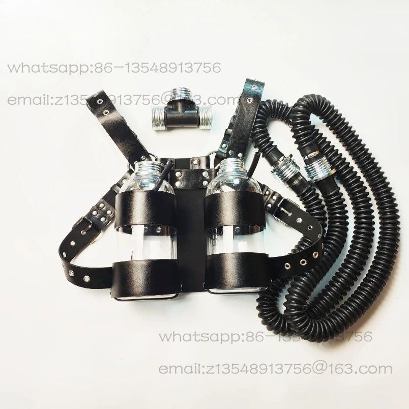 Latest Rubber Chemical Cat Gas Mask Negative Pressure Bottle Backpack, Double Bottle Breathing Pressurization Spot Promotion