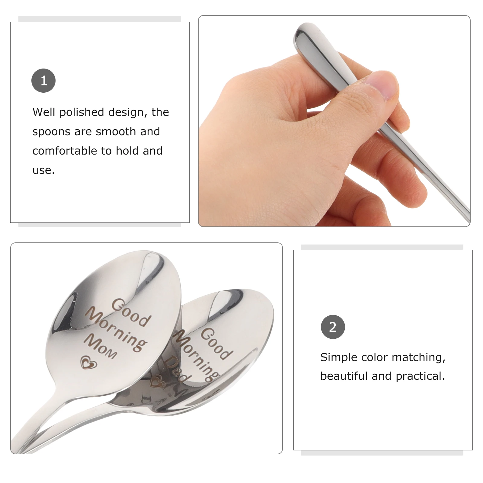 

4pcs Stainless Steel Multifunctional Soup Simple Porridge Rice Spoons Kitchen Supplies Household Dining Tableware Dishwasher