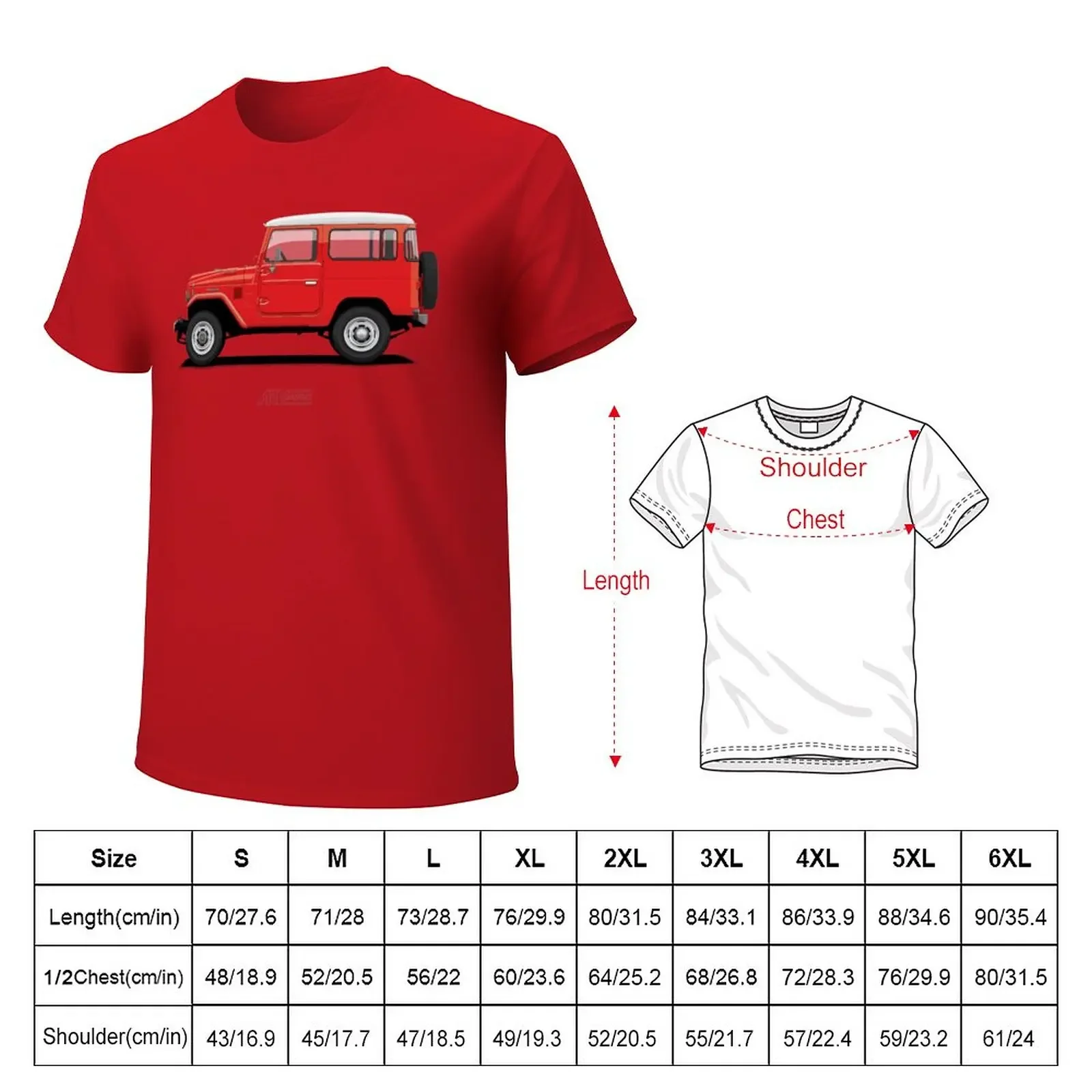 Land Cruiser FJ40 HardTop Red T-Shirt new edition Aesthetic clothing graphics men graphic t shirts