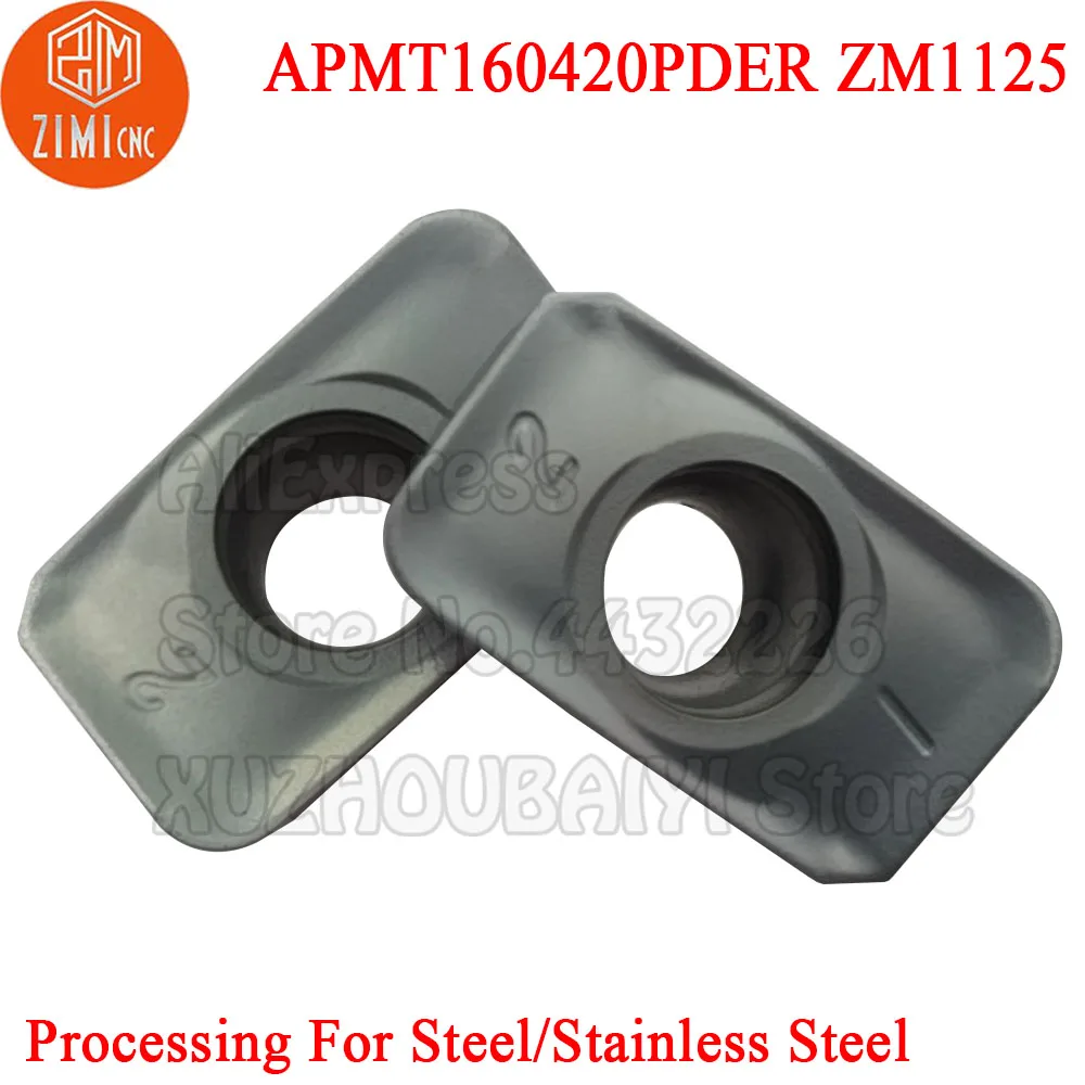 10pcs APMT160420PDER ZM1125 APMT160420 PDER APMT 160420 PDER Carbide Milling Inserts Turning Tools CNC Cutter Lathe APMT Blade