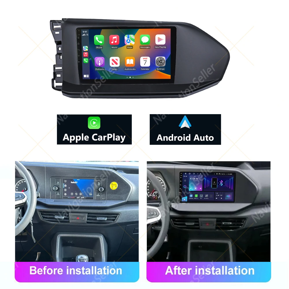 

Autoradio for Volkswagen Caddy 2021-2024 Android Carplay Multimedia Player Gps Navigation Touch Screen Head Unit Ahd Camera BT