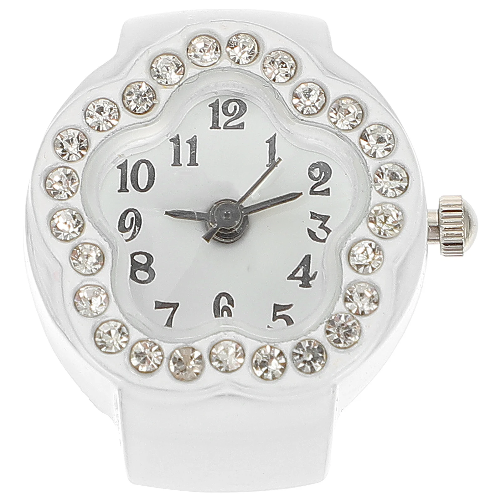 

1Pcs Elegant Diamond Ring Watch Fashion Women Casual Finger Jewelry Unique Decorative Watch Girls Stylish Accessory