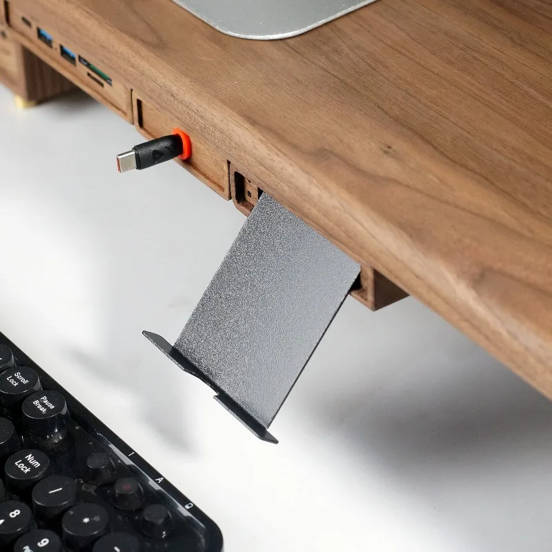 Solid Wood Modular Monitor Riser Stand Multifunctional Desk Organizer Office Phone Tablet Holder Gamepad Storage Bracket