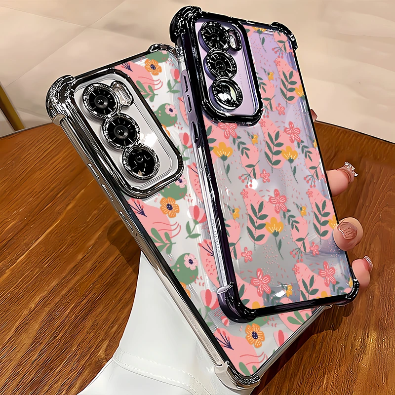 TPU Transparent Phone Case For Vivo V70 FE V23 V25 V40 Pro V60 V50 V29 Lite V29E Floral Painting Shockproof Clear Bumper Cover view 2