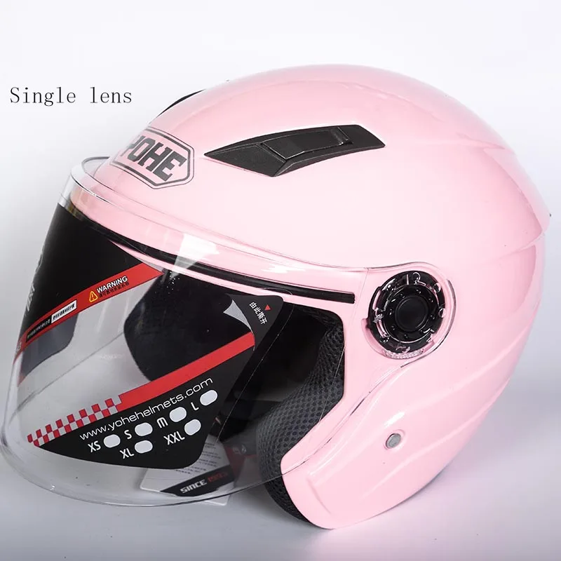 Men\'s Electric Motorcycle Helmet YOHE 837 3/4 Open Face E-Scooter Motocross Moto Bikber Helmets BIG Len Accessories