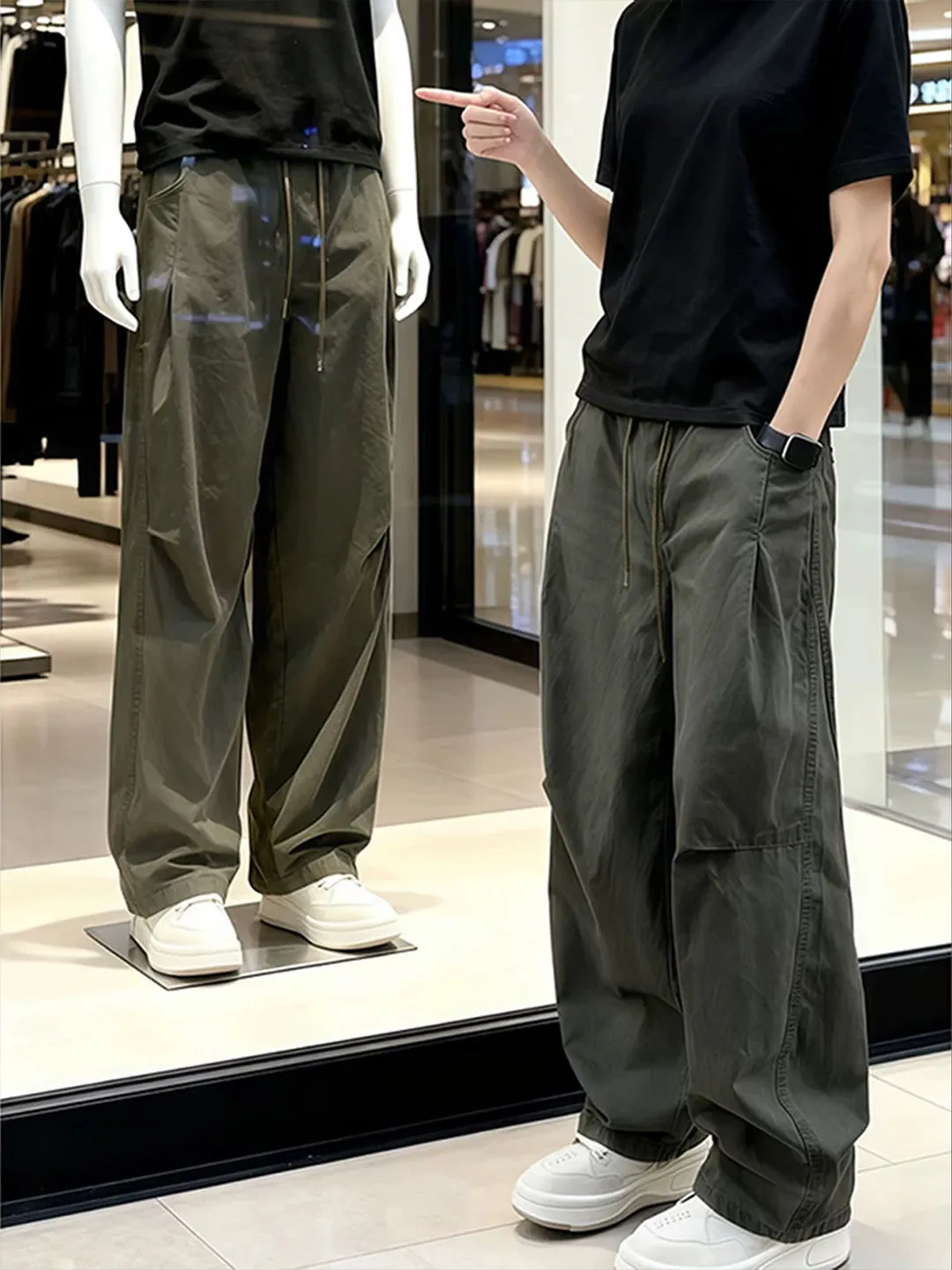 

Military een Folded Micro Flare Workwear Pants Men's Autumn Winter Fce Lined American Wide Leg Jeans Cleanfit Knife Denim