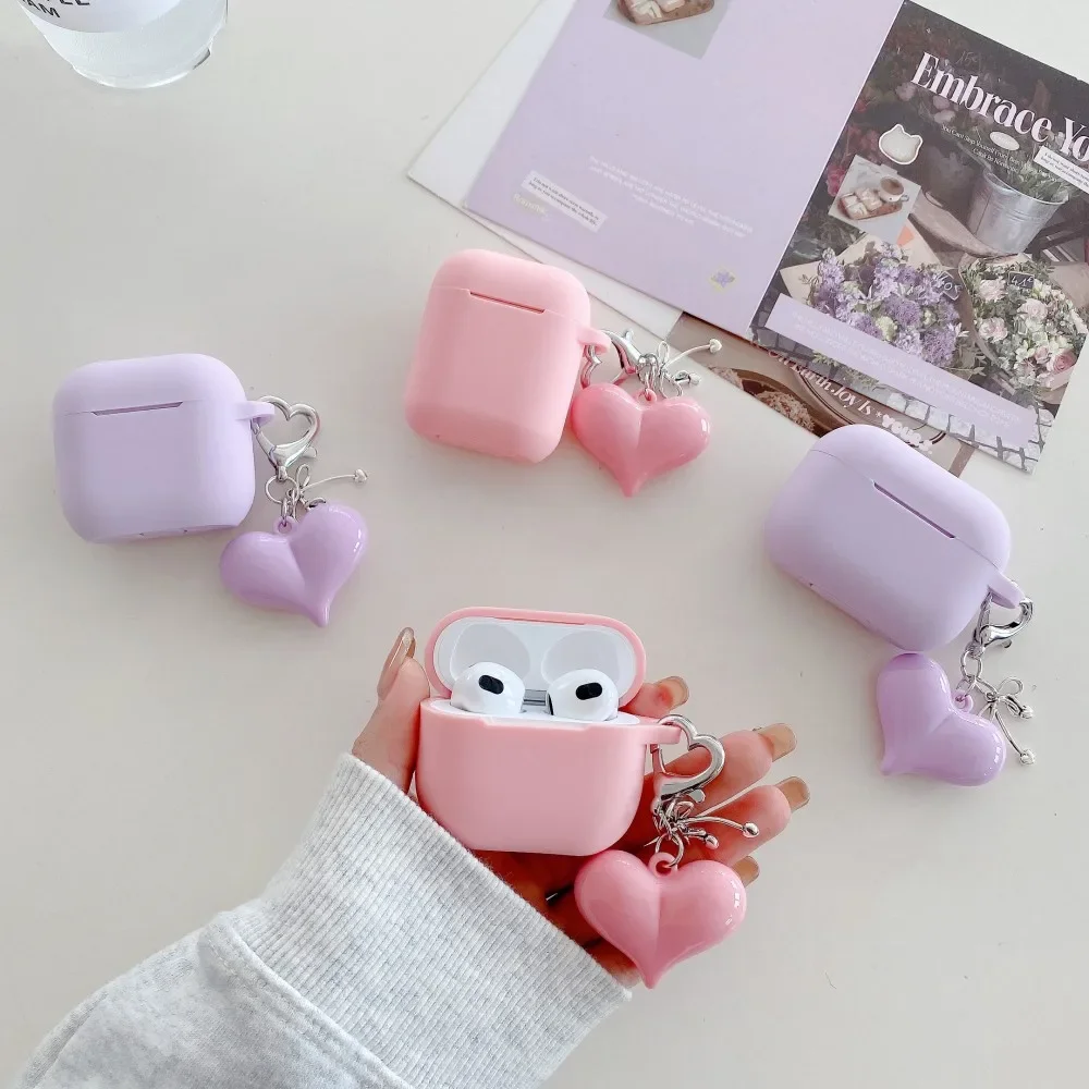 Für AirPods Pro 3 2025 Fall Weiche Silikon Kopfhörer Abdeckung Für Apple AirPods 4 3 2 1 Pro 2 2nd Pro2 Pro3 Fällen Mit Liebe Pendent
