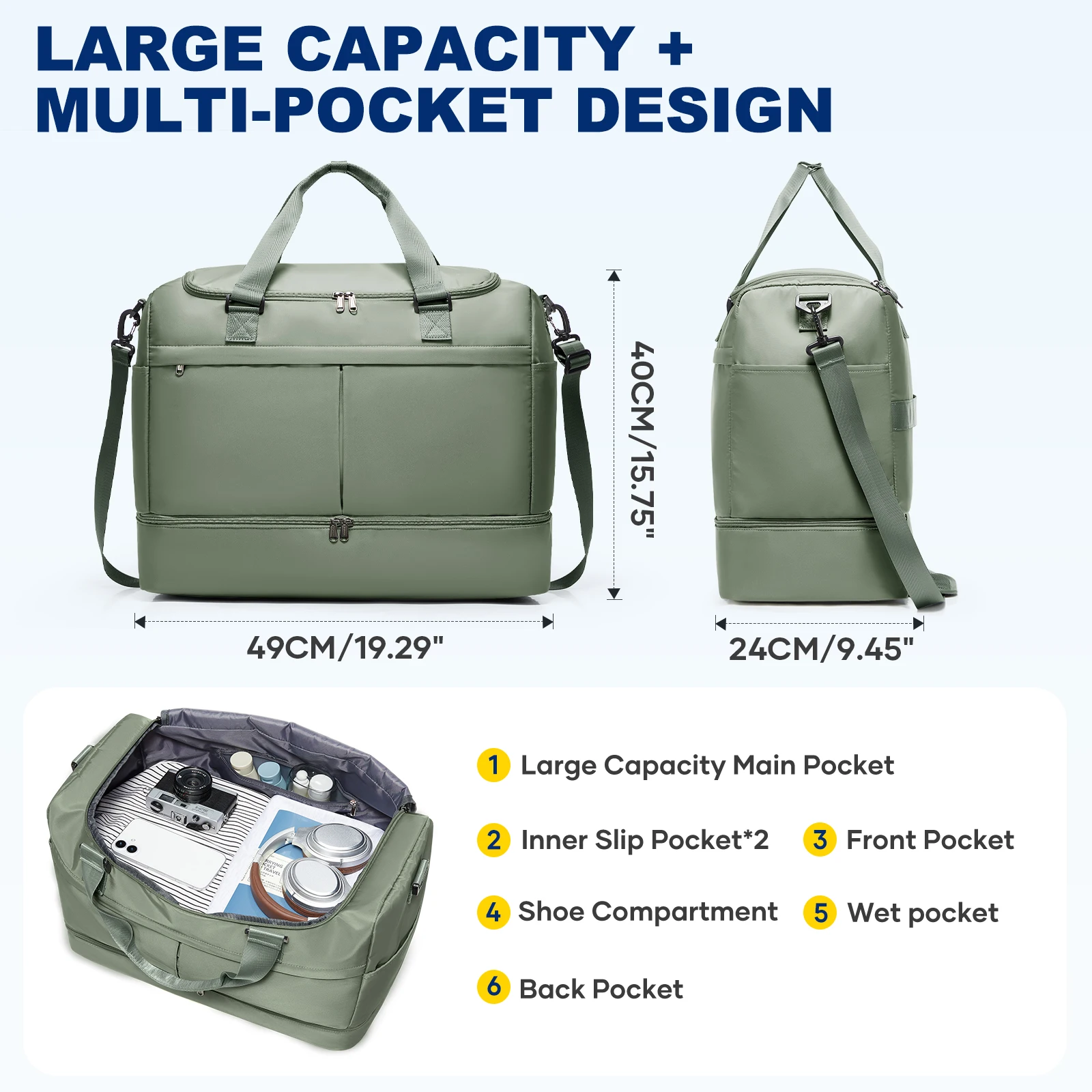 Bolsa de Viaje Grande, Bolsa d - Weekender Bag Duffle reseña y precio