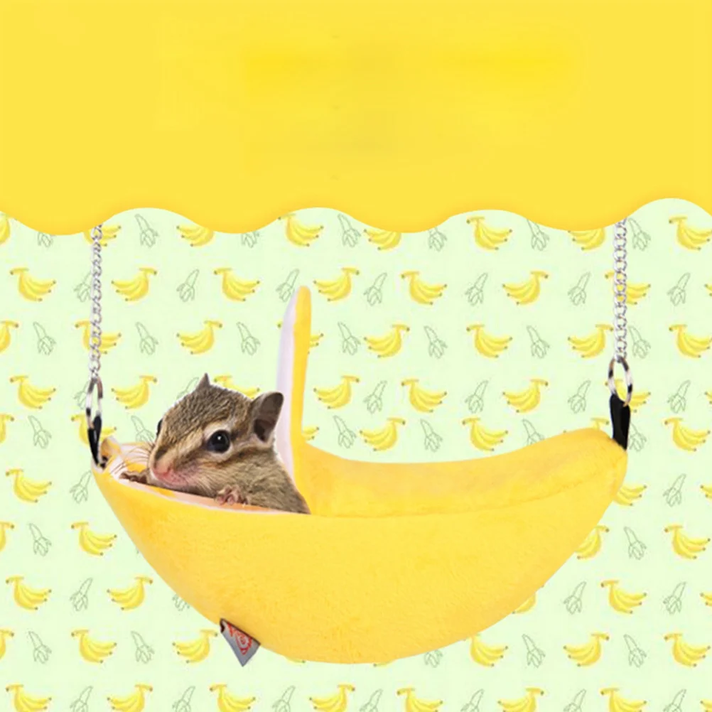 

Warm Flannelette Banana-Shaped Hamster Nest Bed Hanging Portable Small Pet Shelter Cozy Winter Sleeping Place Cage Nest House