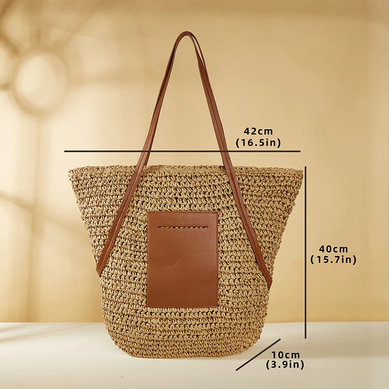 Shoulder Bag For Women Straw Woven Beach 2023 Trend Summer Braided Large Fashion Party Shopping Female Bucket Soft Tote Handbag