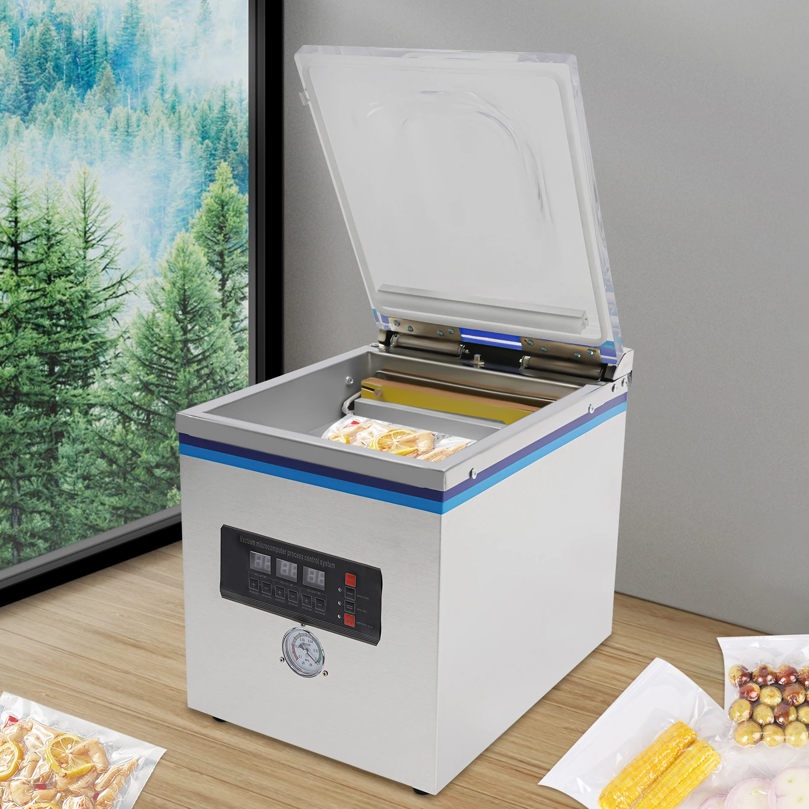 

Commercial Vacuum Sealer Machine Stainless Steel 11.8" Bag Sealer with 67.64oz/Hr Pump For Home & Business Use