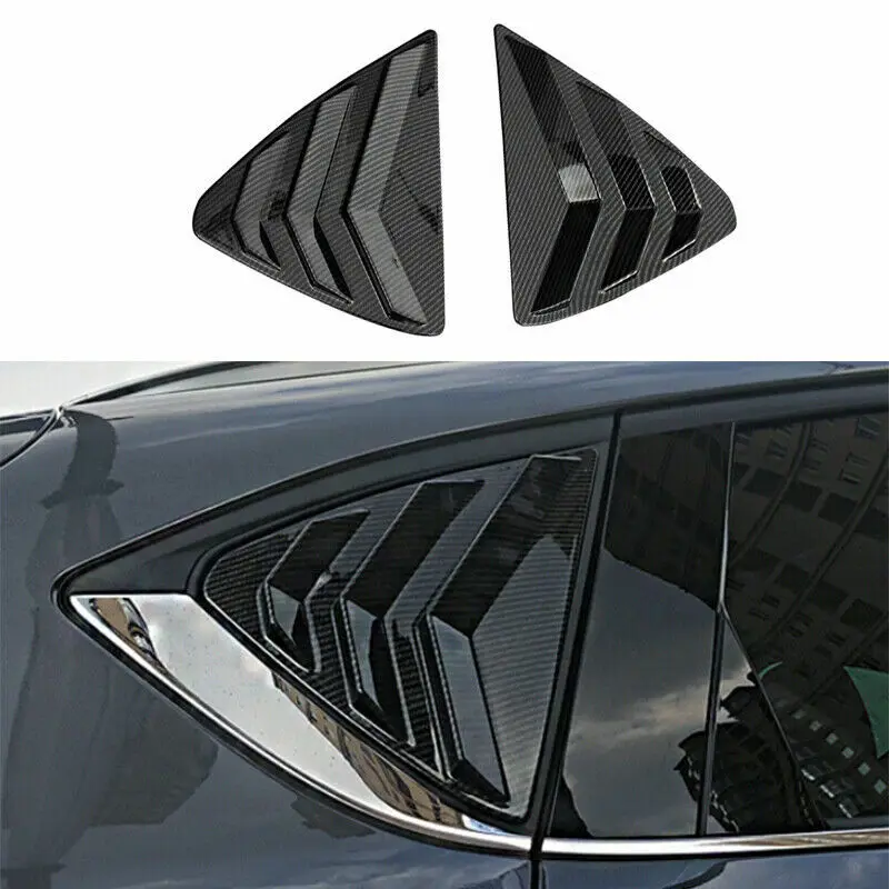 

ABS Carbon Fiber Side Window Louver Shutter Cover Trim For Mazda CX-5 2017-2021