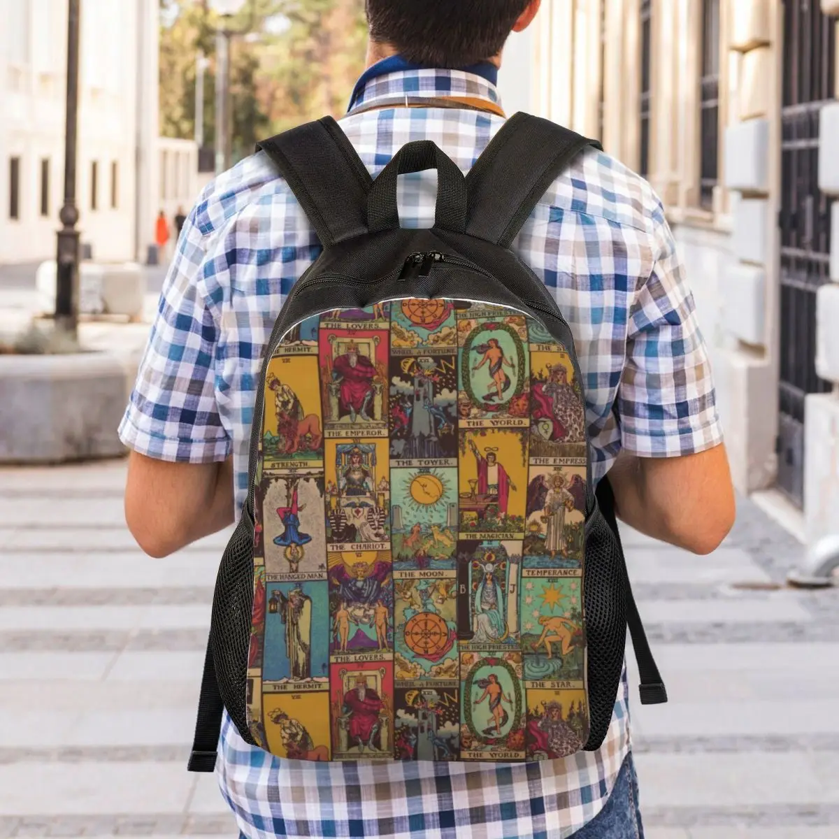 Die große Arcana von Tarot Vintage Patchwork Laptop Rucksack grundlegende Bücher tasche für College-Schüler okkulte Hexe spirituelle Tasche