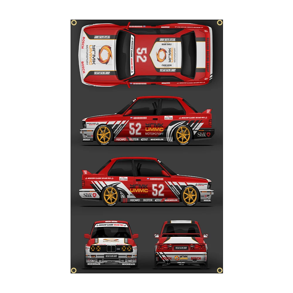 90x150cm 3X5FT Super Car Racing Car Flag Polyester Printed Racing Car Banner For Decor