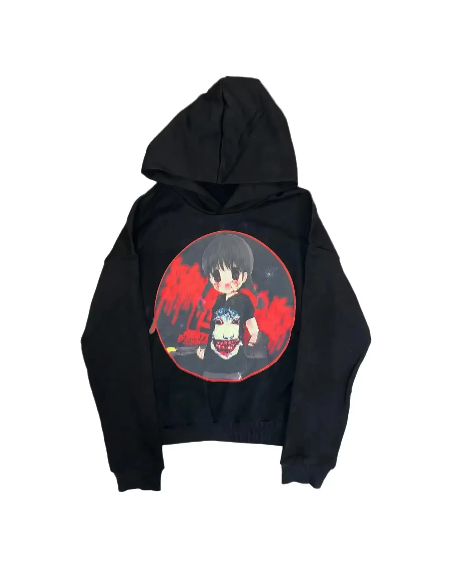 Punk Drolandmiller Hip Hop Goth Hoodies Women Harajuku Gothic Streetwear Tops Grunge Sweatshirt Oversized Hoodie Y2k Clothes
