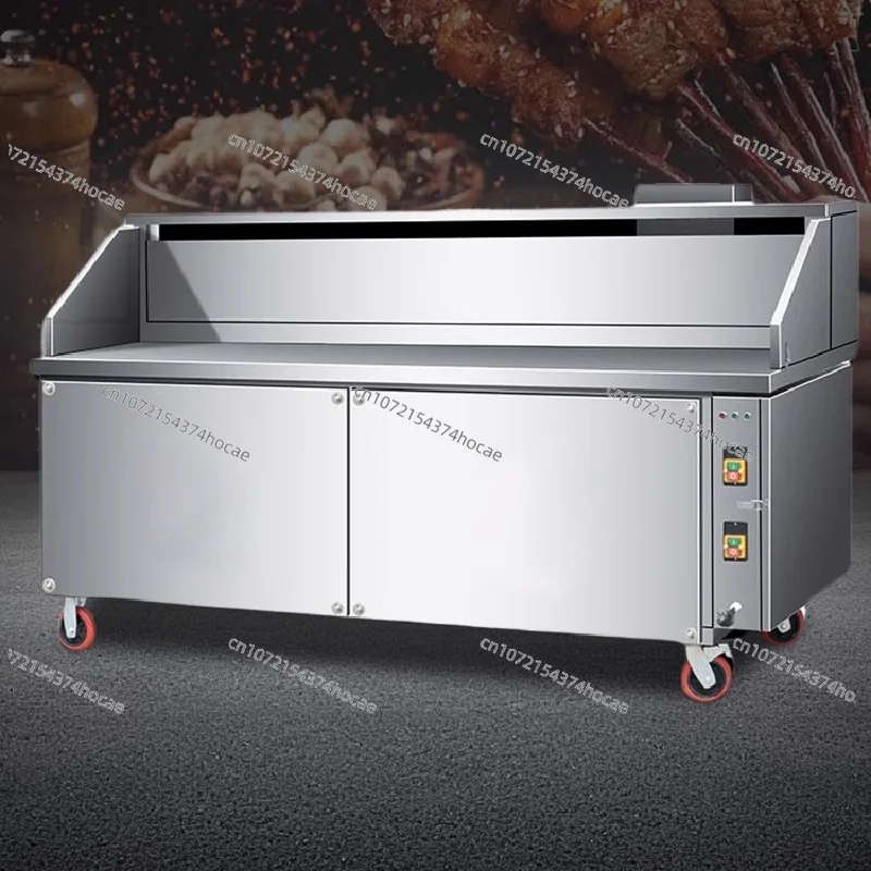 

Бездымная печь для барбекю, коммерческая защита окружающей среды, 1,5 м, плоский всасывающий гриль для барбекю, очиститель, автомобиль для барбекю