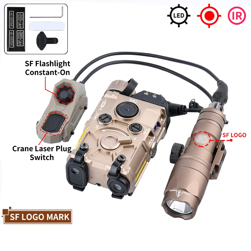 Alle metalen OGL tactische laser rood/groen/blauw laser en IR-flitser, met SF-zaklamp met AXON-afstandsbediening voor airsoft/jacht