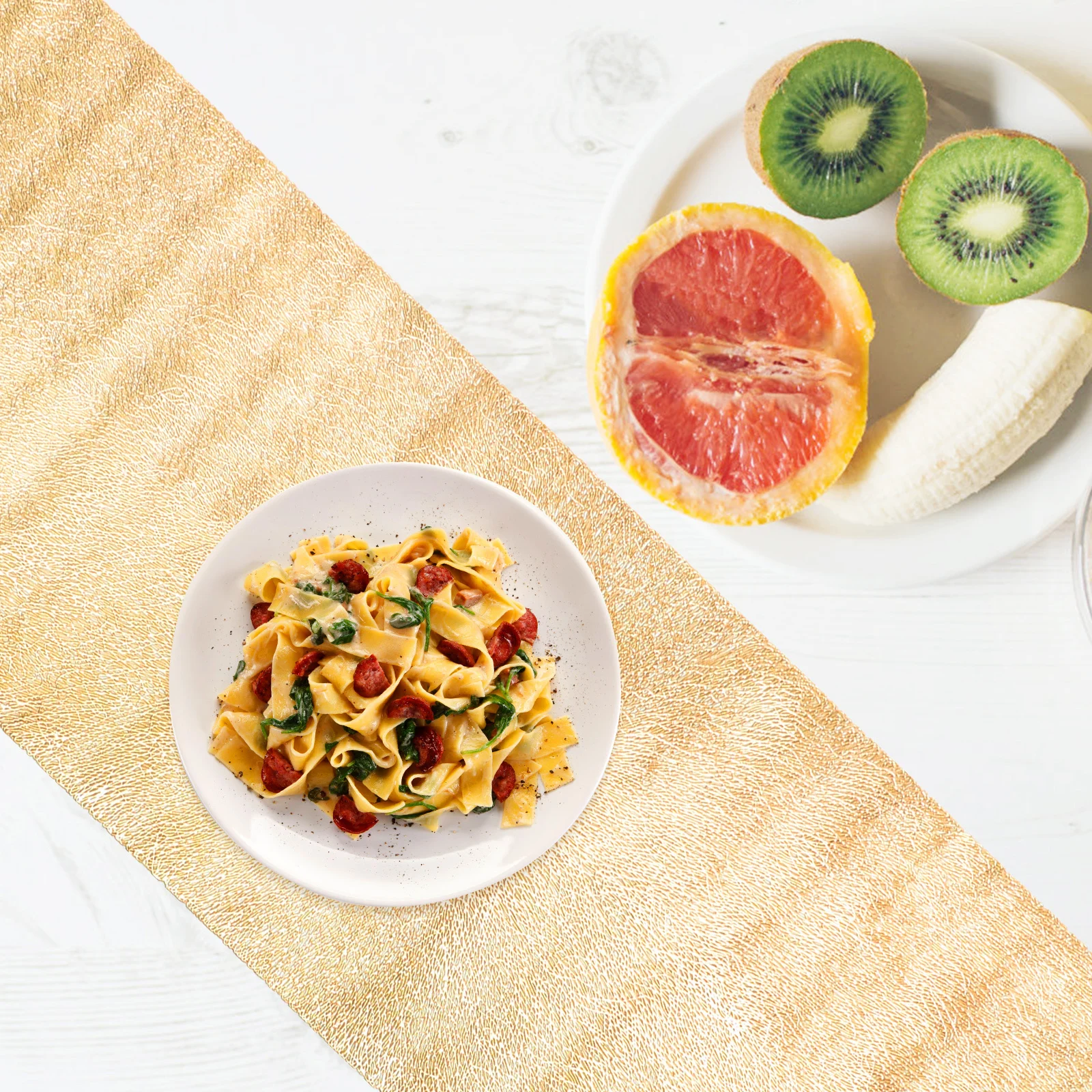 

Gilding Placemat Table Runner Heat Resistant Insulated PVC Dining Table Mat Decorative Anti Slip Washable Party Kitchen