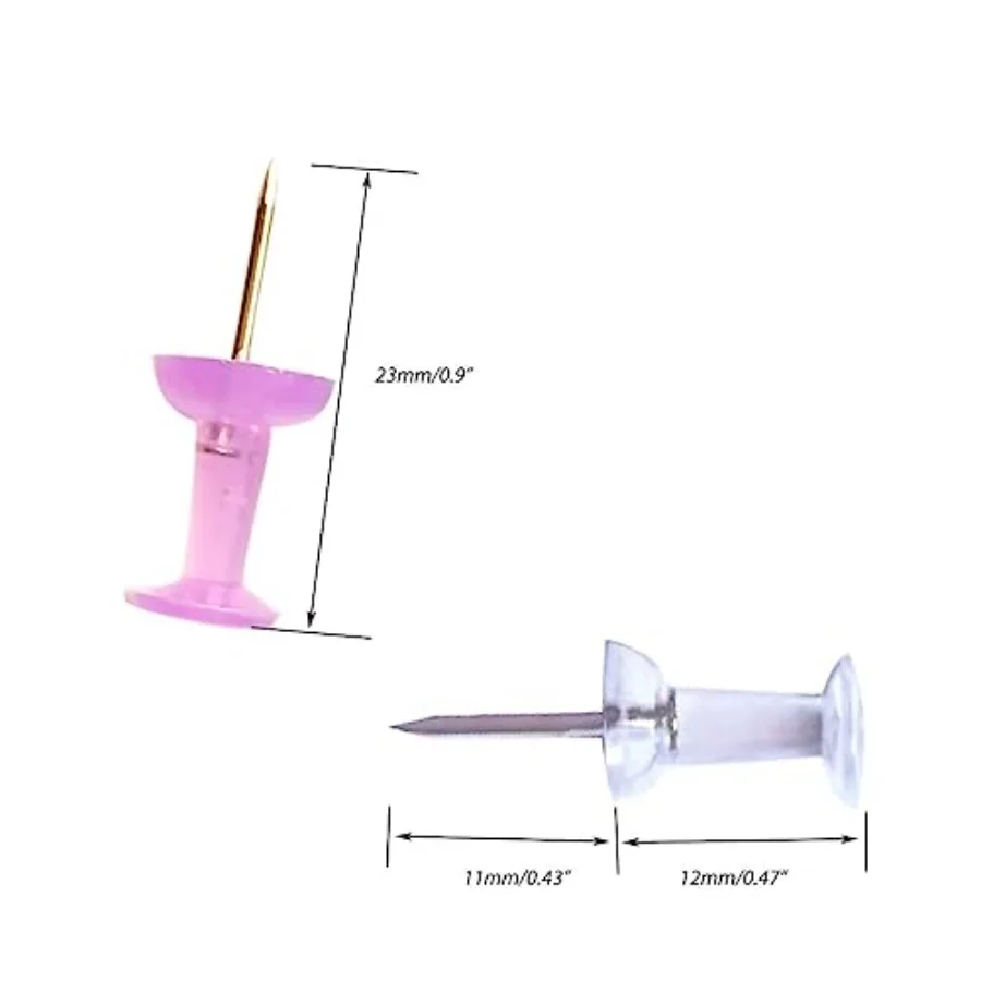 200 قطعة دبابيس ضغط واضحة متعددة الألوان دبابيس ضغط لوحة الإعلانات مسامير الإبهام للوحة الفلين خريطة دبابيس صور مسامير معلقة الحرفية Pr #2