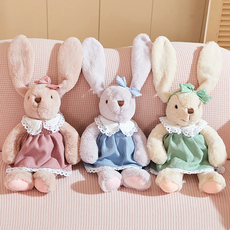 46cm Cute Skirt Fluffy Rabbit Plush Toy Soft Stuffed Animal Kids Bunny Sleeping Toys Lovely Cartoon Cuddle Dolls Children Friend