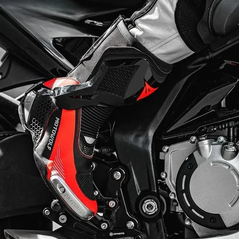 Motowolf Motorcycle Riding Boots Motorcycle Waterproof Shoes High-top Racing Boot Off-road Professional Four-season Botas Moto