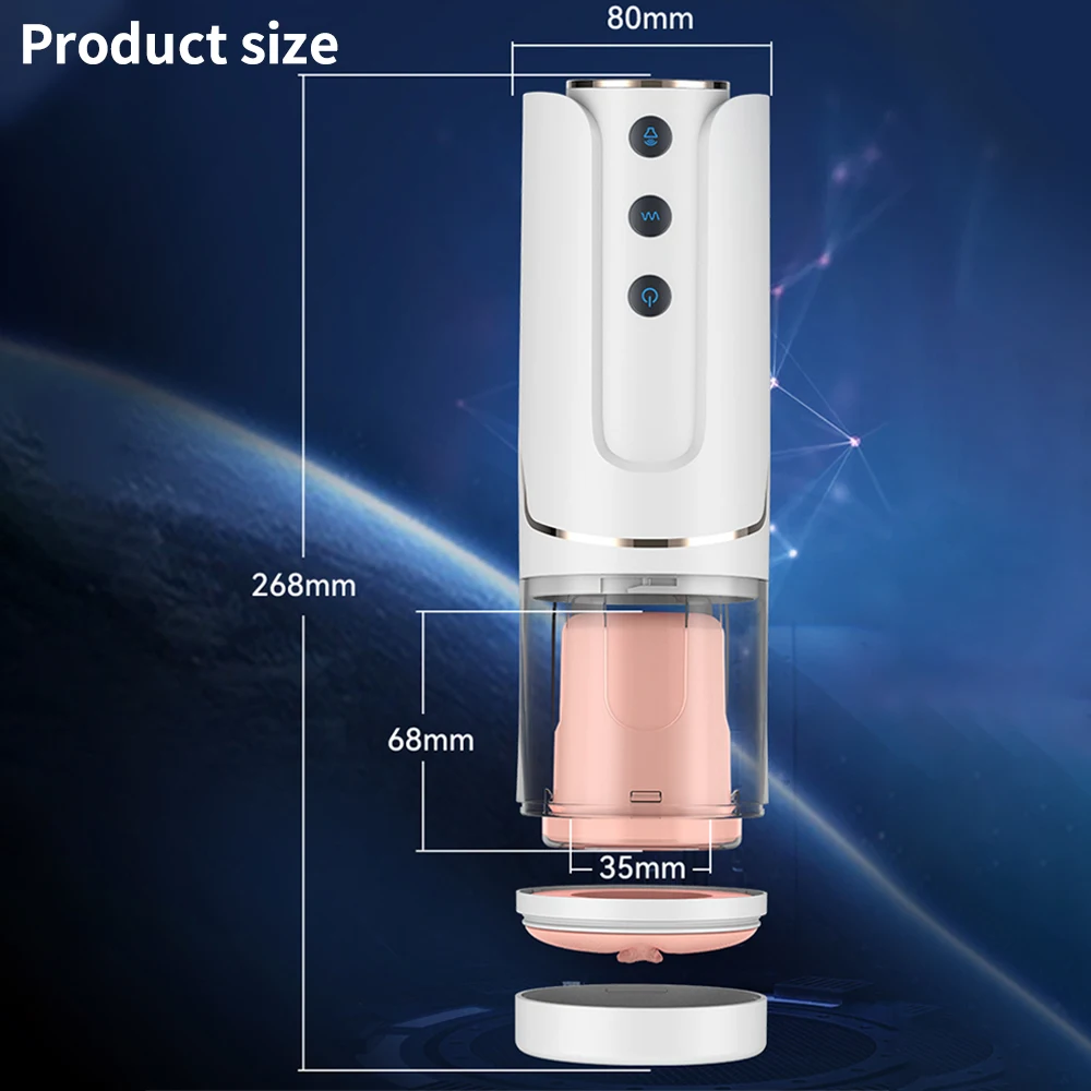 Automatic Wearable Masturbation Cup Telescopic Rotating Male Masturbator Blowjob Vagina Penis Vibrator Adults Sex Toys For Man